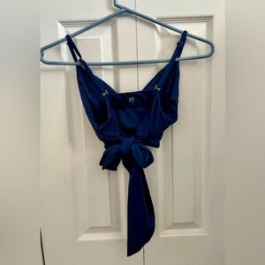 Maaji Midnight Blue Triangle Bralette with Back Tie Detail